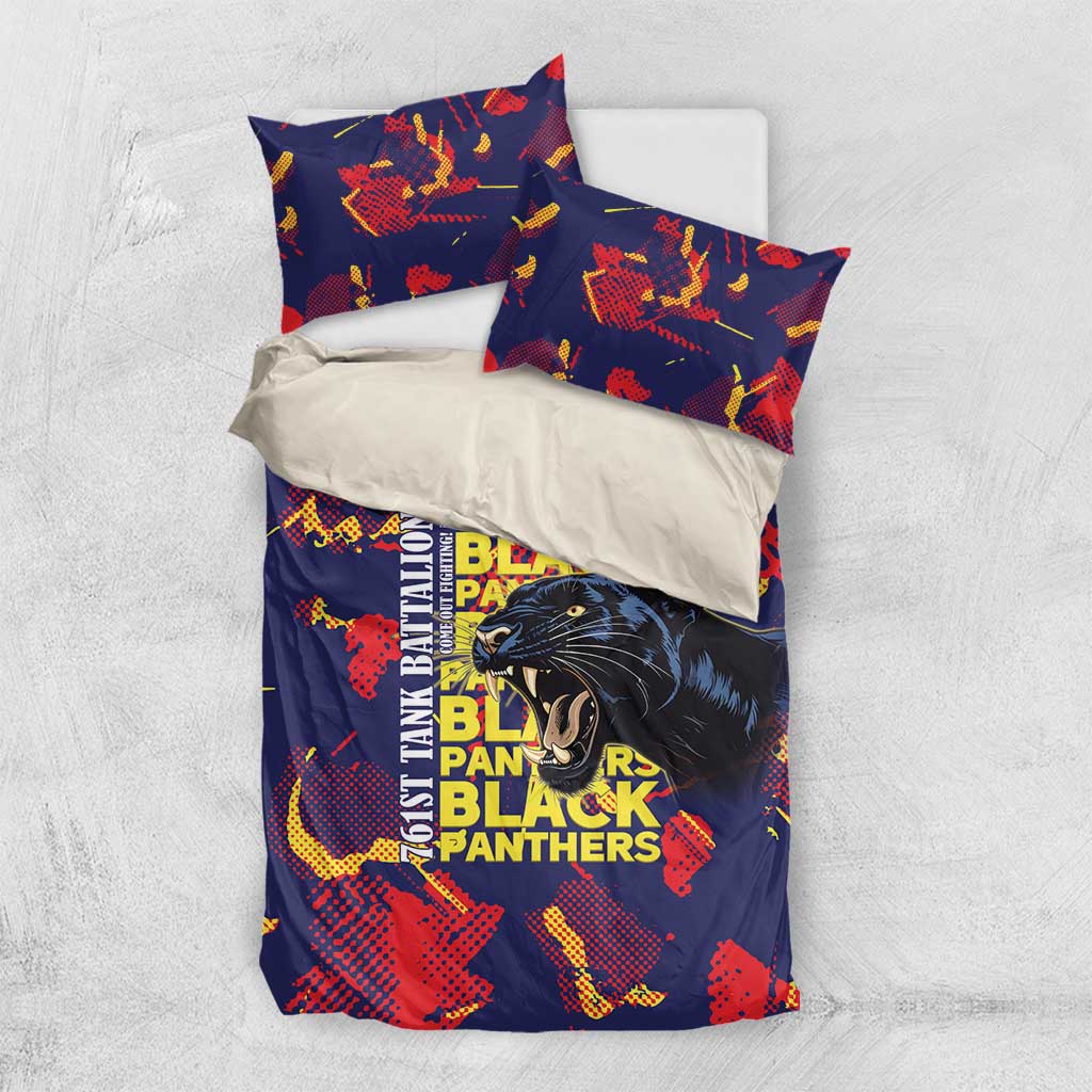 761st Tank Battalion Black Panthers Bedding Set Legendary African American WWII - African Pride