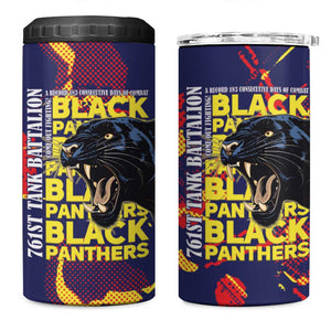 761st Tank Battalion Black Panthers 4 in 1 Can Cooler Tumbler Legendary African American WWII - African Pride
