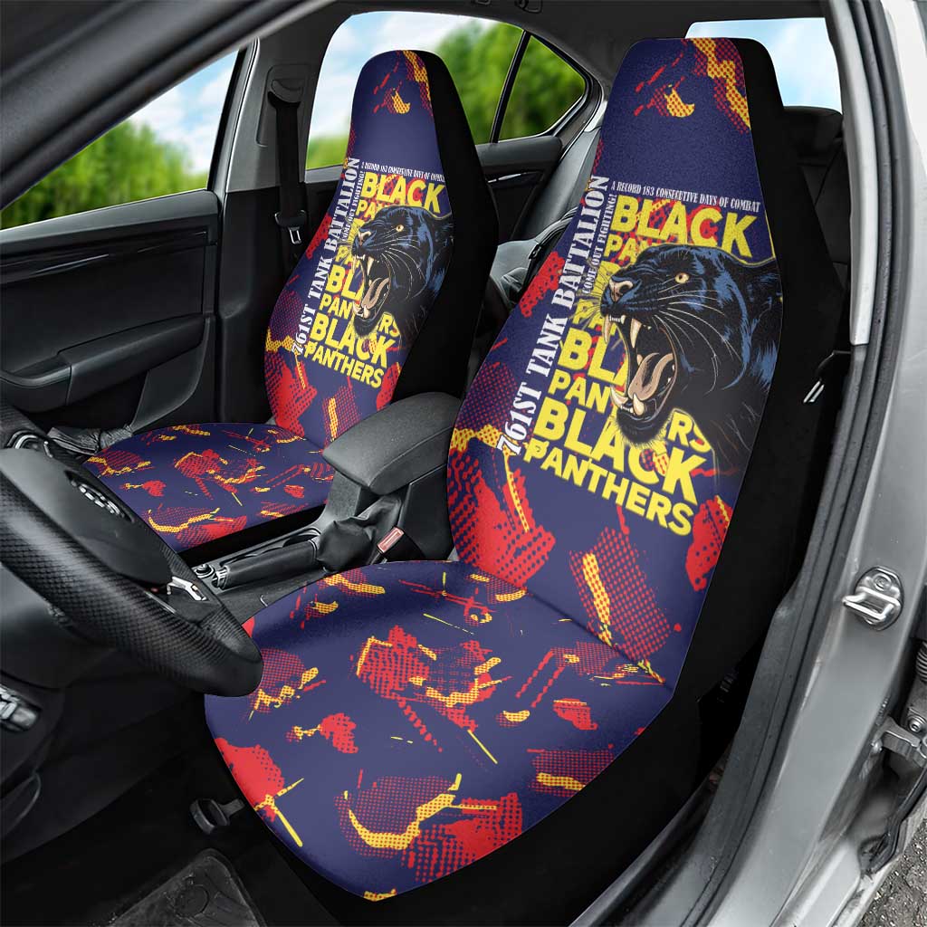 761st Tank Battalion Black Panthers Car Seat Cover Legendary African American WWII - African Pride