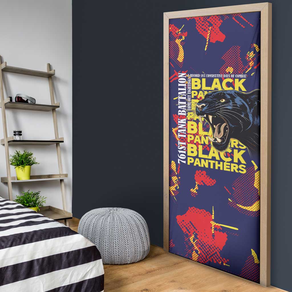 761st Tank Battalion Black Panthers Door Cover Legendary African American WWII - African Pride