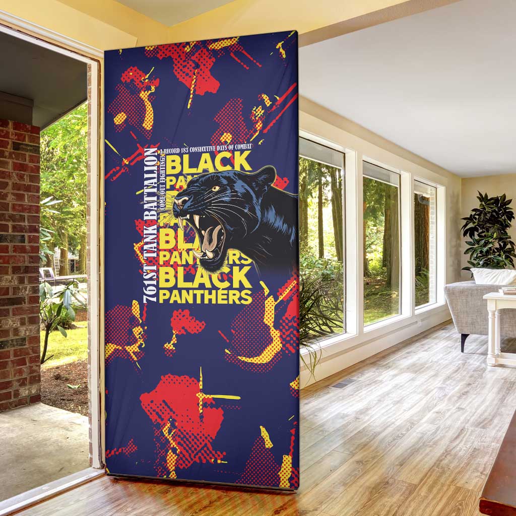 761st Tank Battalion Black Panthers Door Cover Legendary African American WWII - African Pride