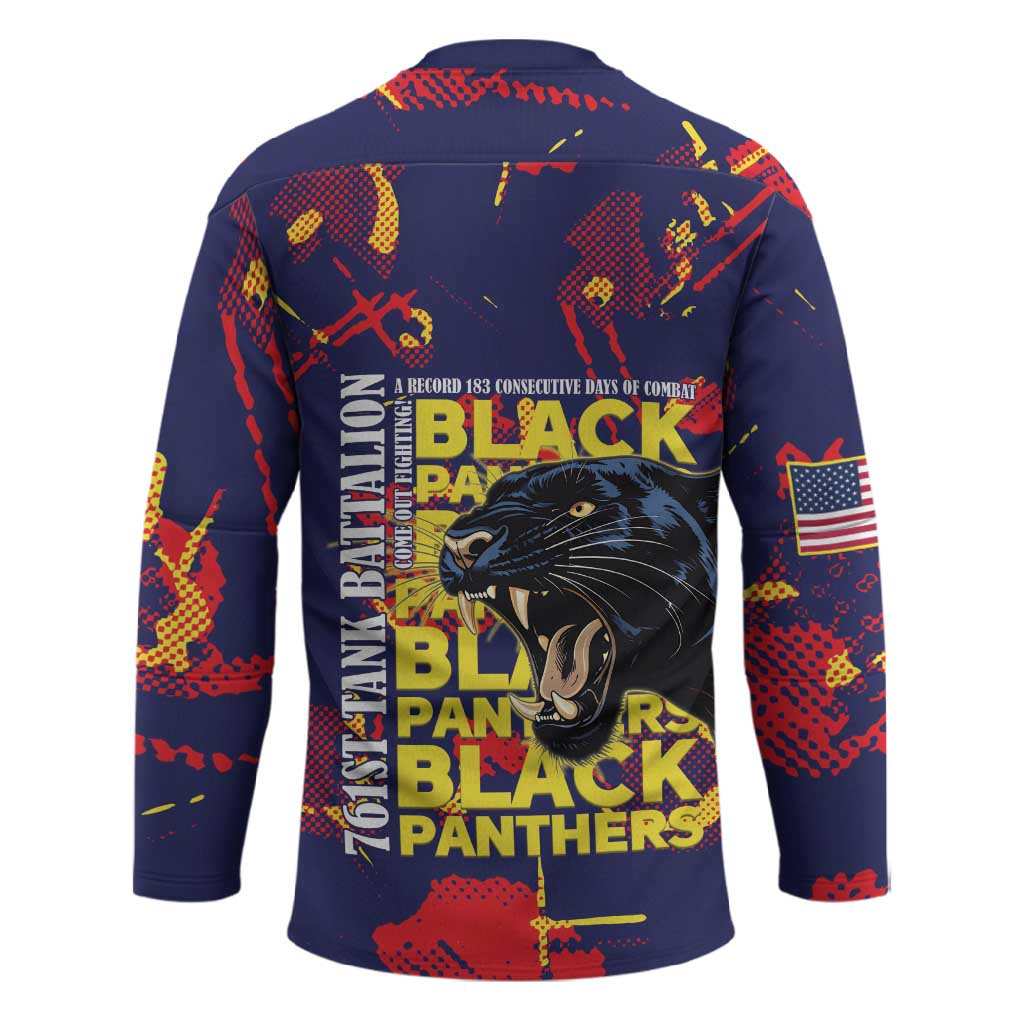 761st Tank Battalion Black Panthers Hockey Jersey Legendary African American WWII - African Pride