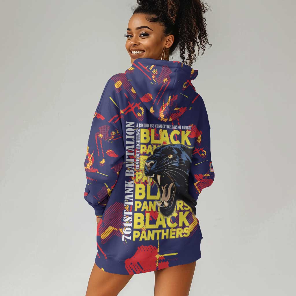 761st Tank Battalion Black Panthers Hoodie Dress Legendary African American WWII - African Pride