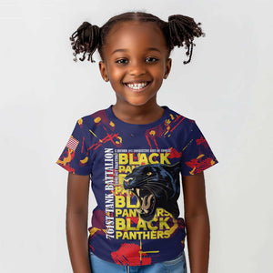 761st Tank Battalion Black Panthers Kid T shirt Legendary African American WWII - African Pride