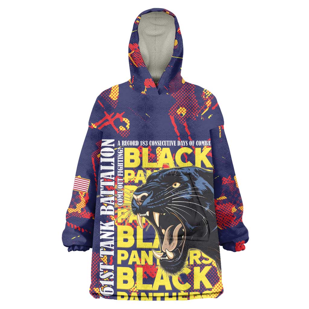 761st Tank Battalion Black Panthers Kid Wearable Blanket Hoodie Legendary African American WWII - African Pride