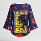 761st Tank Battalion Black Panthers Kimono Sleeve Blouse Legendary African American WWII - African Pride