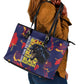 761st Tank Battalion Black Panthers Leather Tote Bag Legendary African American WWII - African Pride