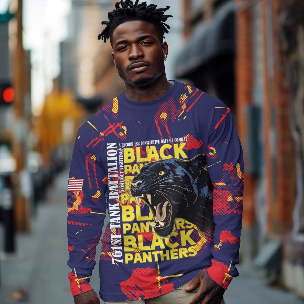 761st Tank Battalion Black Panthers Long Sleeve Shirt Legendary African American WWII - African Pride