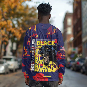 761st Tank Battalion Black Panthers Long Sleeve Shirt Legendary African American WWII - African Pride