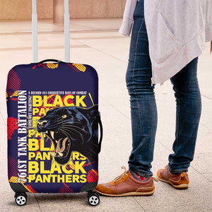 761st Tank Battalion Black Panthers Luggage Cover Legendary African American WWII - African Pride