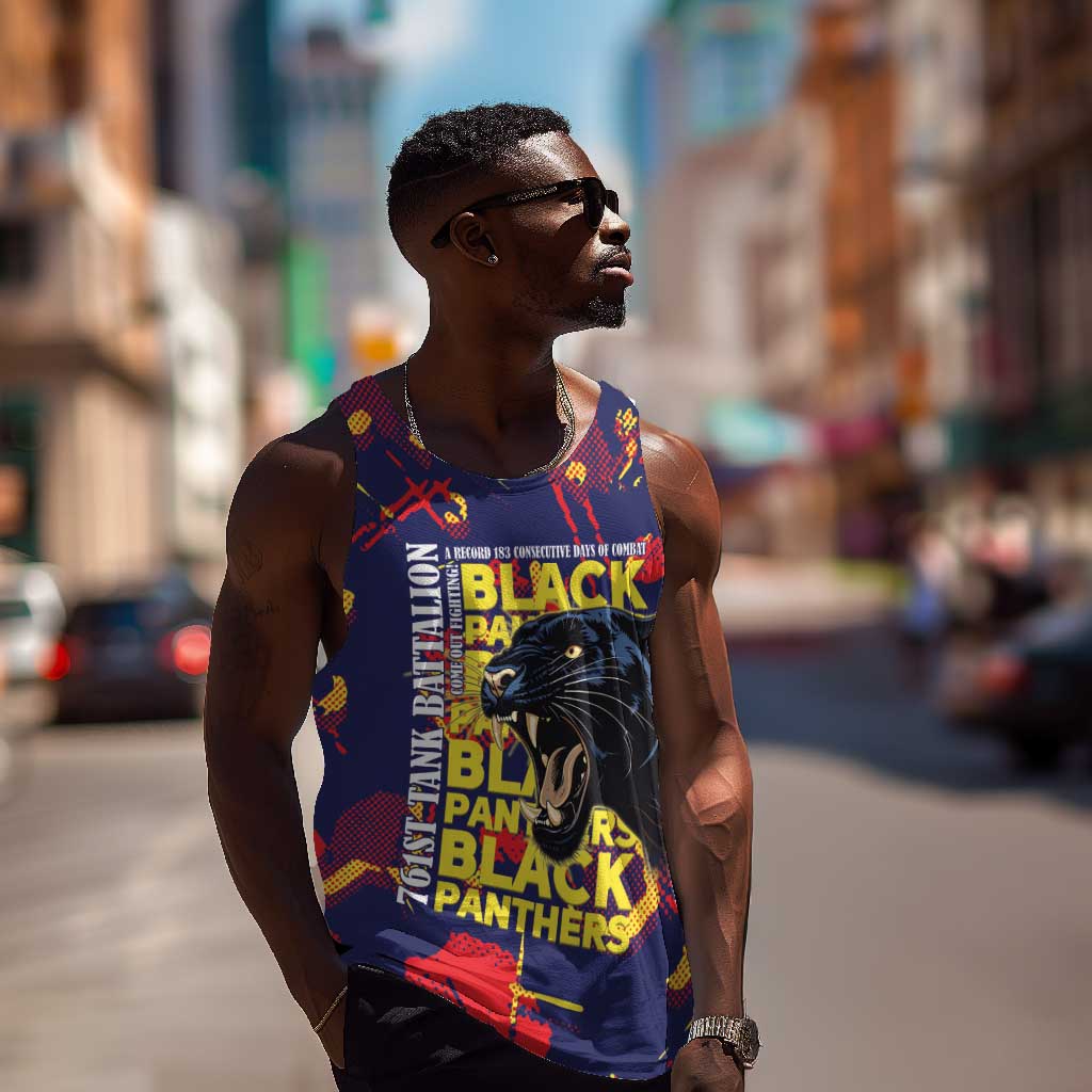 761st Tank Battalion Black Panthers Men Tank Top Legendary African American WWII - African Pride
