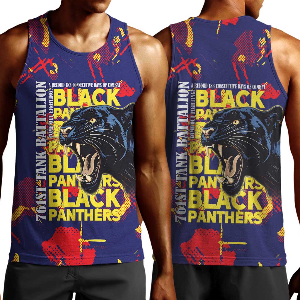 761st Tank Battalion Black Panthers Men Tank Top Legendary African American WWII - African Pride