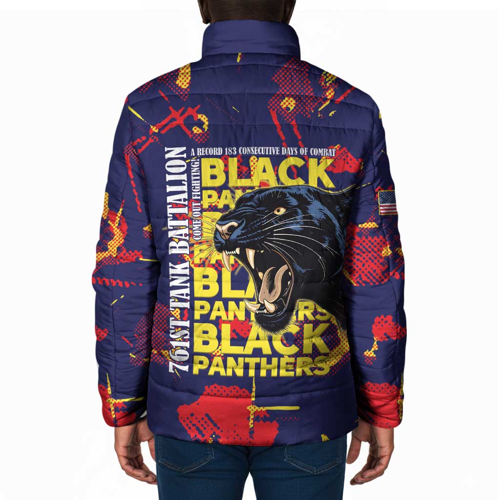 761st Tank Battalion Black Panthers Padded Jacket Legendary African American WWII - African Pride