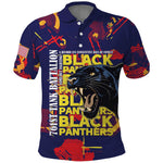 761st Tank Battalion Black Panthers Polo Shirt Legendary African American WWII - African Pride