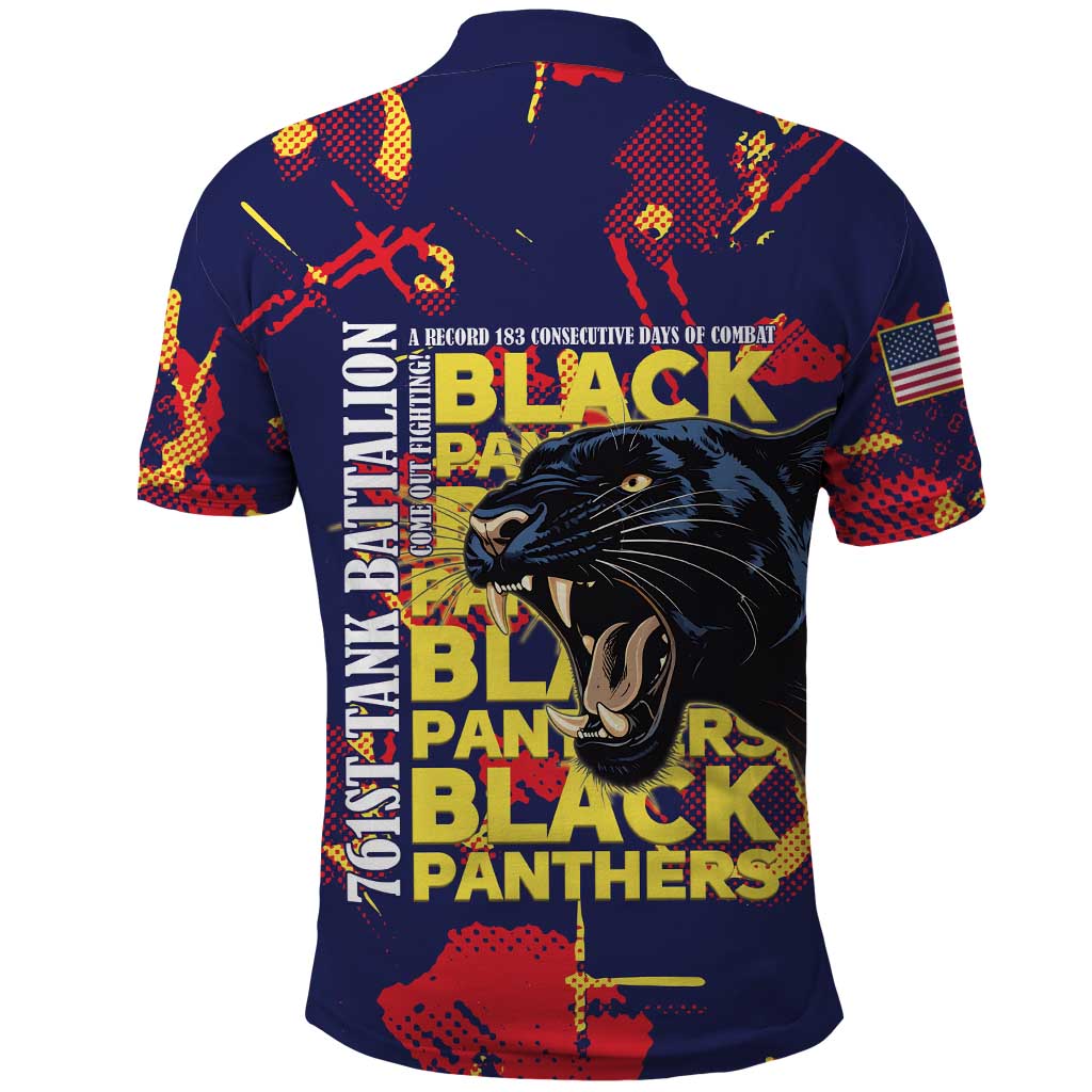 761st Tank Battalion Black Panthers Polo Shirt Legendary African American WWII - African Pride