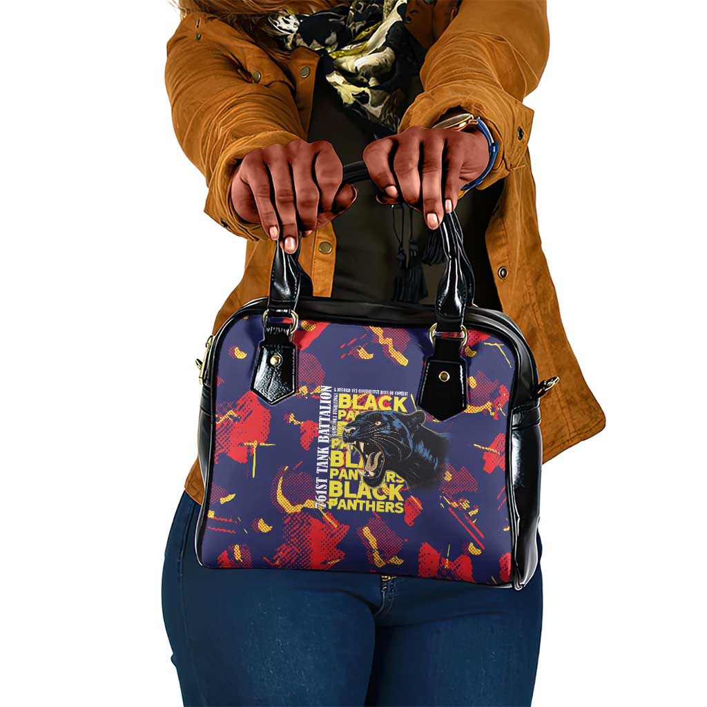 761st Tank Battalion Black Panthers Shoulder Handbag Legendary African American WWII - African Pride