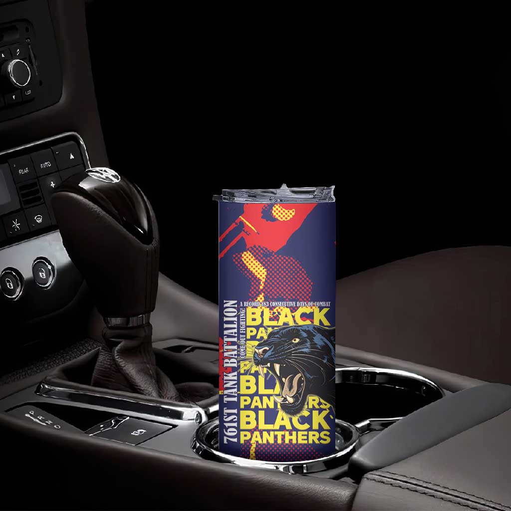761st Tank Battalion Black Panthers Skinny Tumbler Legendary African American WWII - African Pride