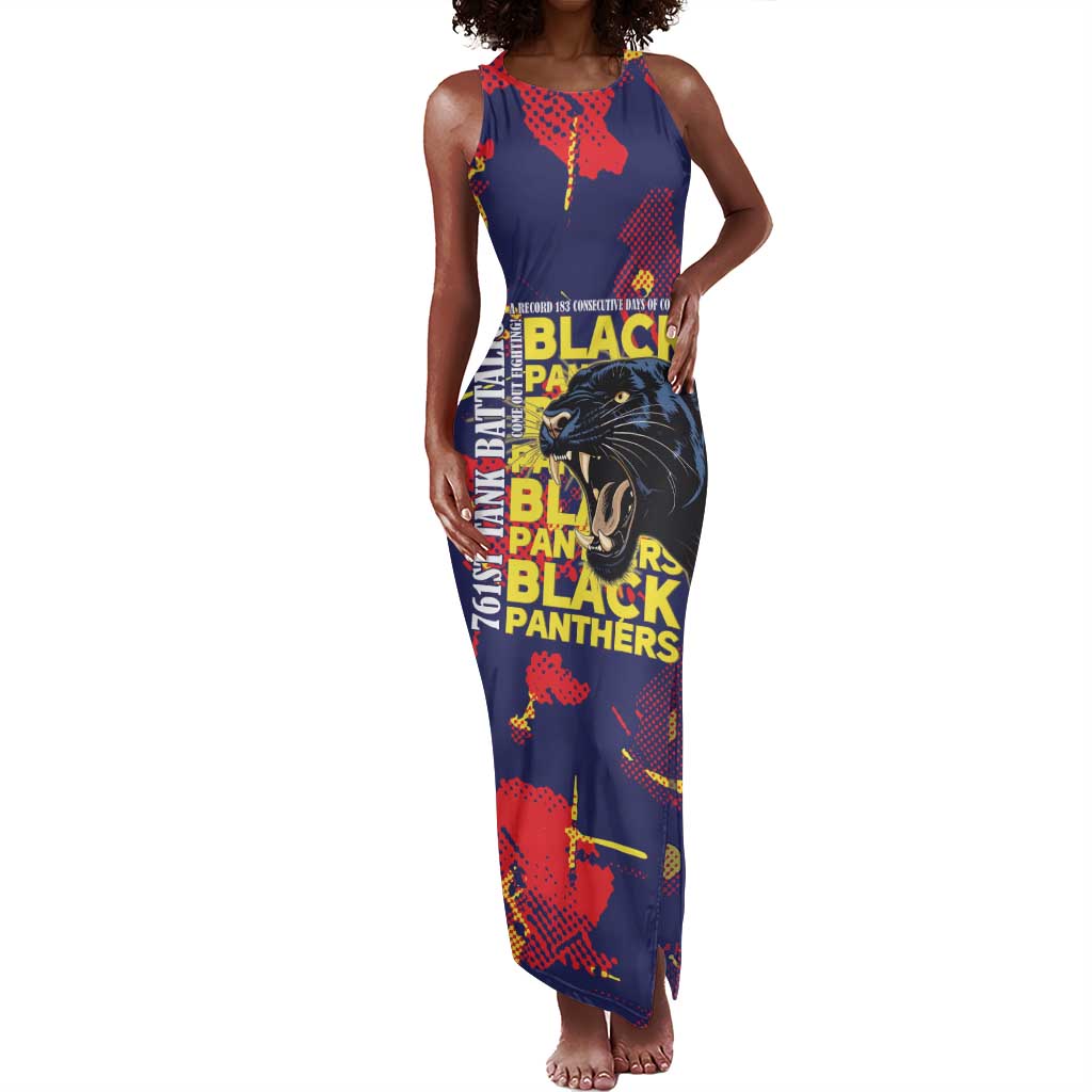 761st Tank Battalion Black Panthers Tank Maxi Dress Legendary African American WWII - African Pride