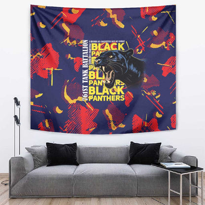 761st Tank Battalion Black Panthers Tapestry Legendary African American WWII - African Pride