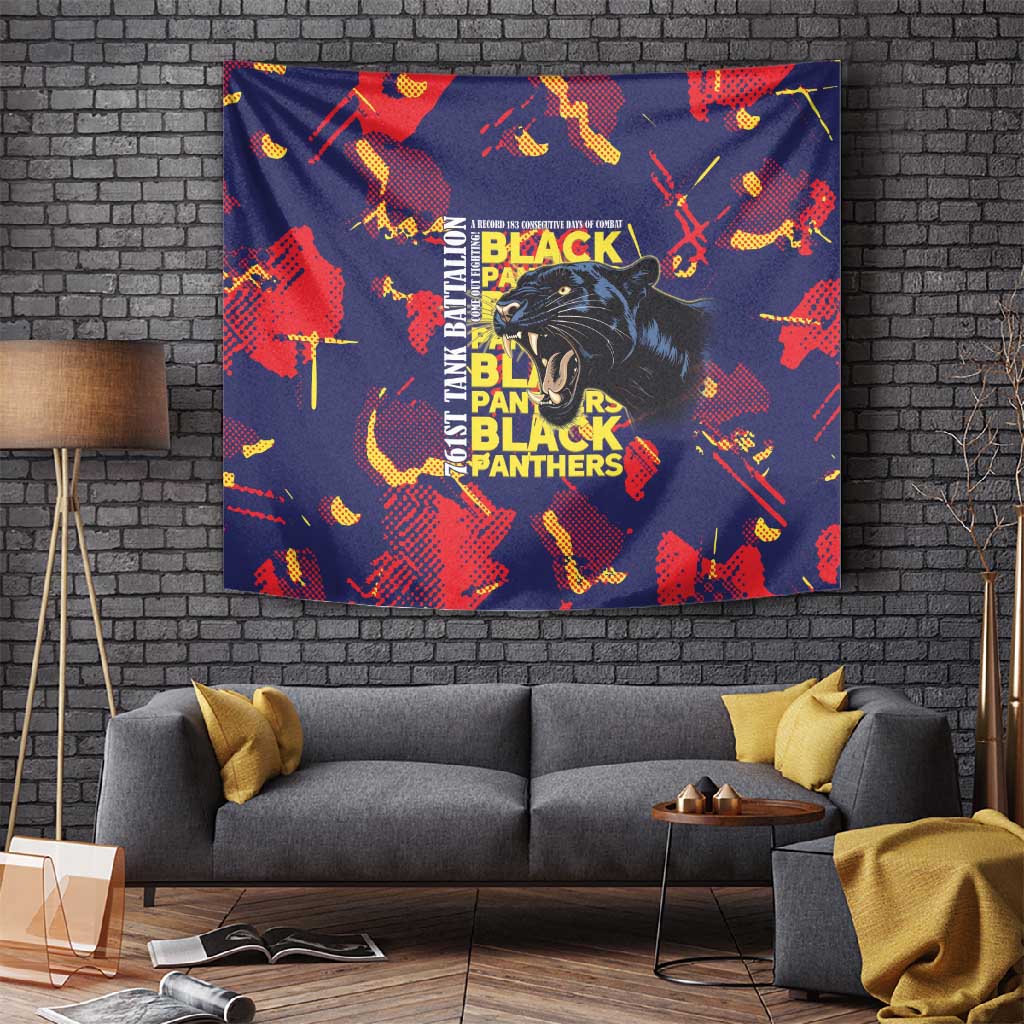 761st Tank Battalion Black Panthers Tapestry Legendary African American WWII - African Pride