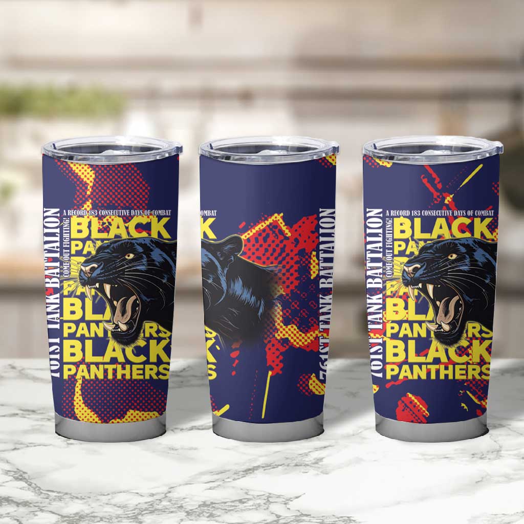 761st Tank Battalion Black Panthers Tumbler Cup Legendary African American WWII - African Pride