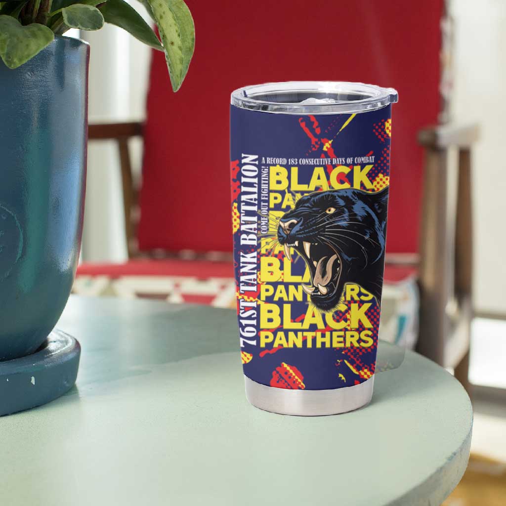 761st Tank Battalion Black Panthers Tumbler Cup Legendary African American WWII - African Pride