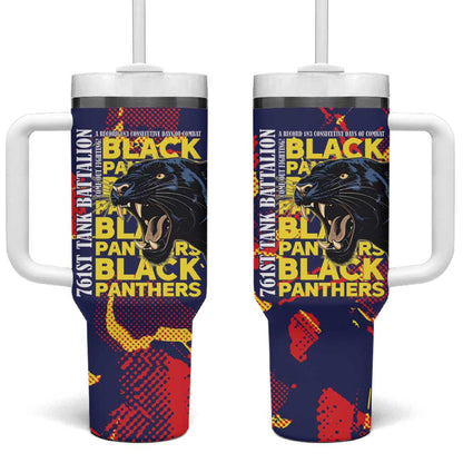 761st Tank Battalion Black Panthers Tumbler With Handle Legendary African American WWII - African Pride
