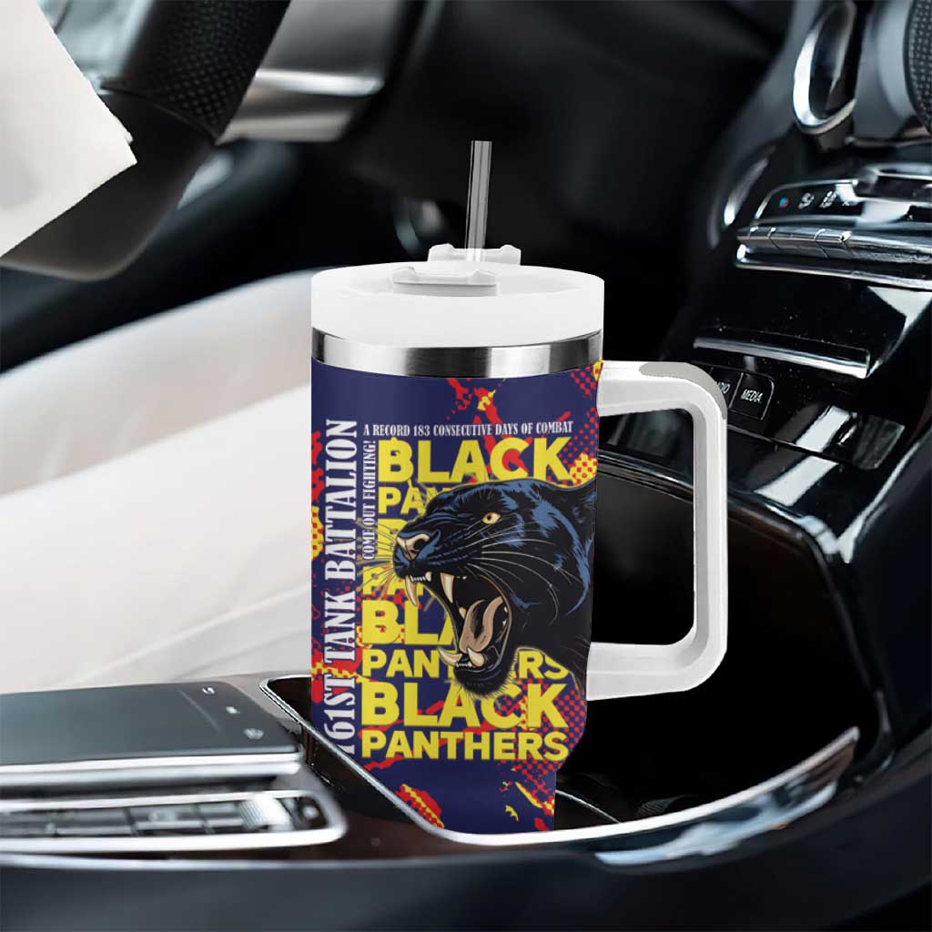 761st Tank Battalion Black Panthers Tumbler With Handle Legendary African American WWII - African Pride