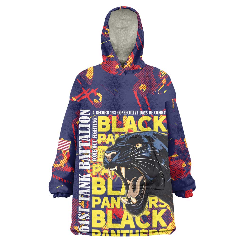 761st Tank Battalion Black Panthers Wearable Blanket Hoodie Legendary African American WWII - African Pride