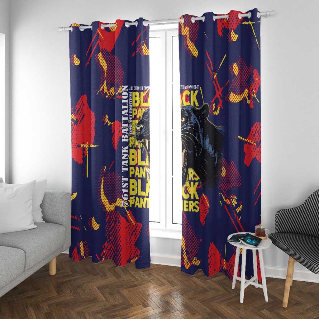 761st Tank Battalion Black Panthers Window Curtain Legendary African American WWII - African Pride