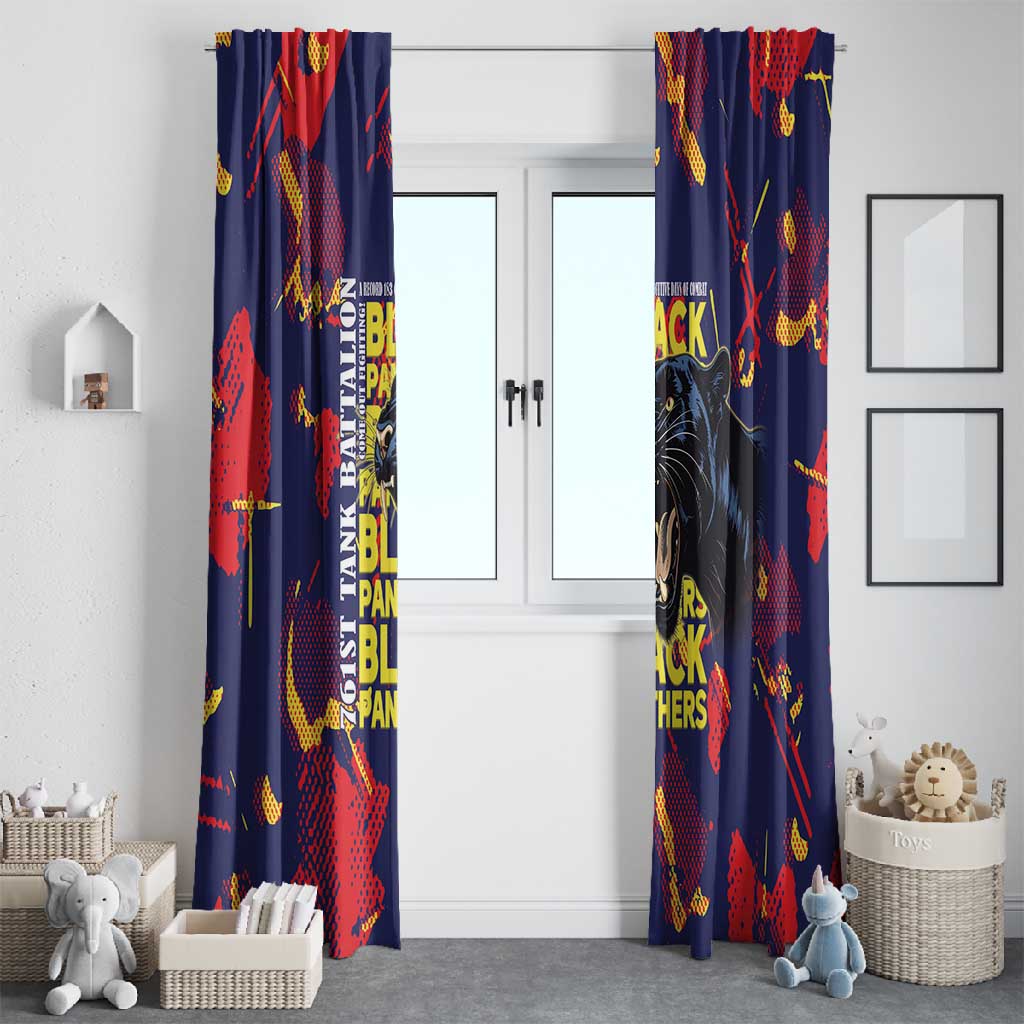 761st Tank Battalion Black Panthers Window Curtain Legendary African American WWII - African Pride