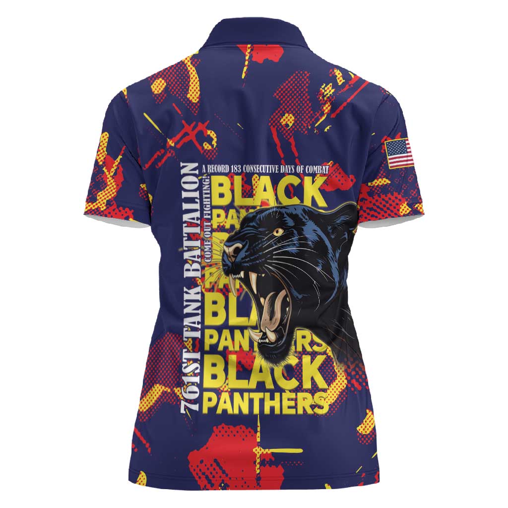 761st Tank Battalion Black Panthers Women Polo Shirt Legendary African American WWII - African Pride