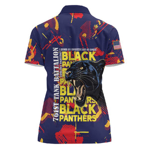 761st Tank Battalion Black Panthers Women Polo Shirt Legendary African American WWII - African Pride