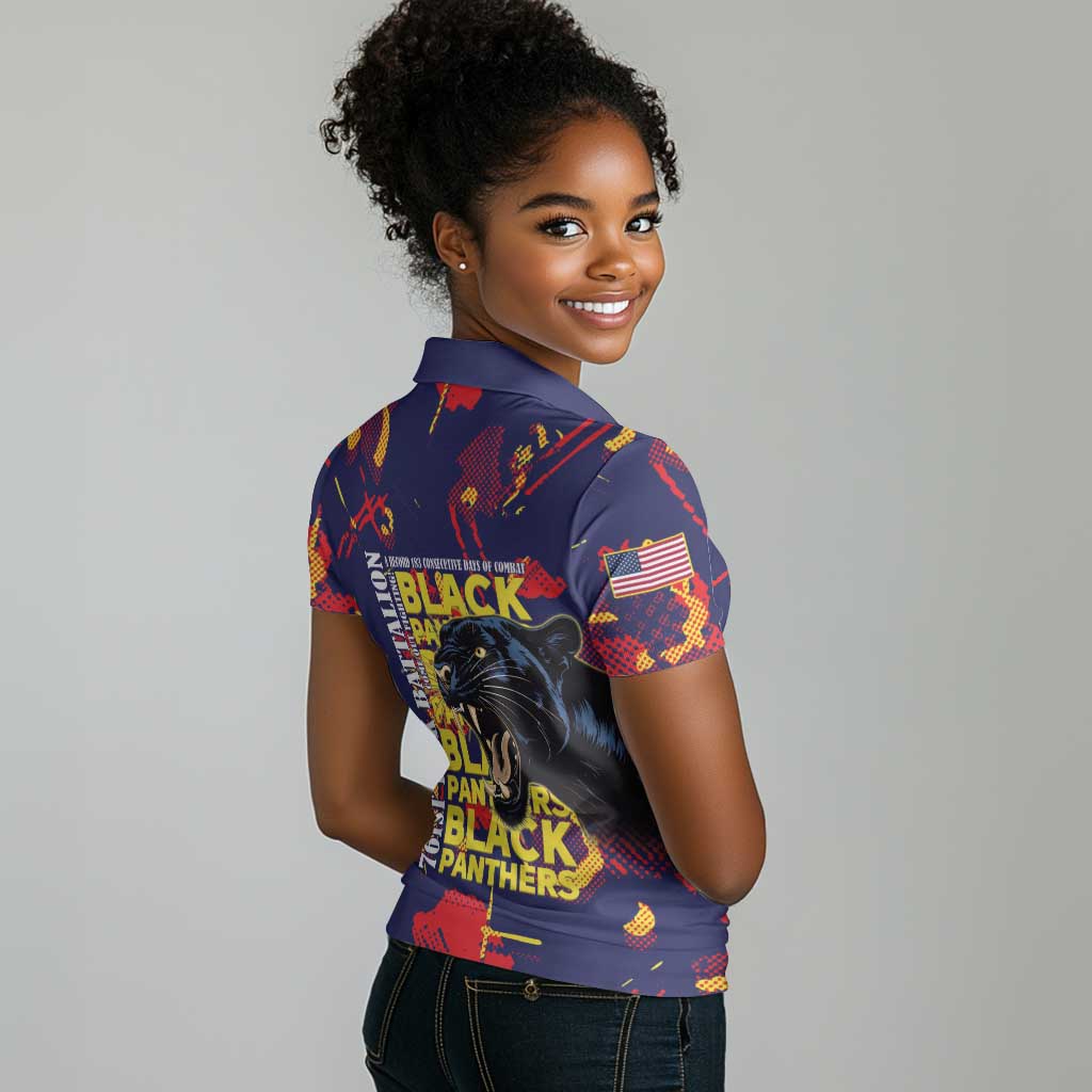 761st Tank Battalion Black Panthers Women Polo Shirt Legendary African American WWII - African Pride