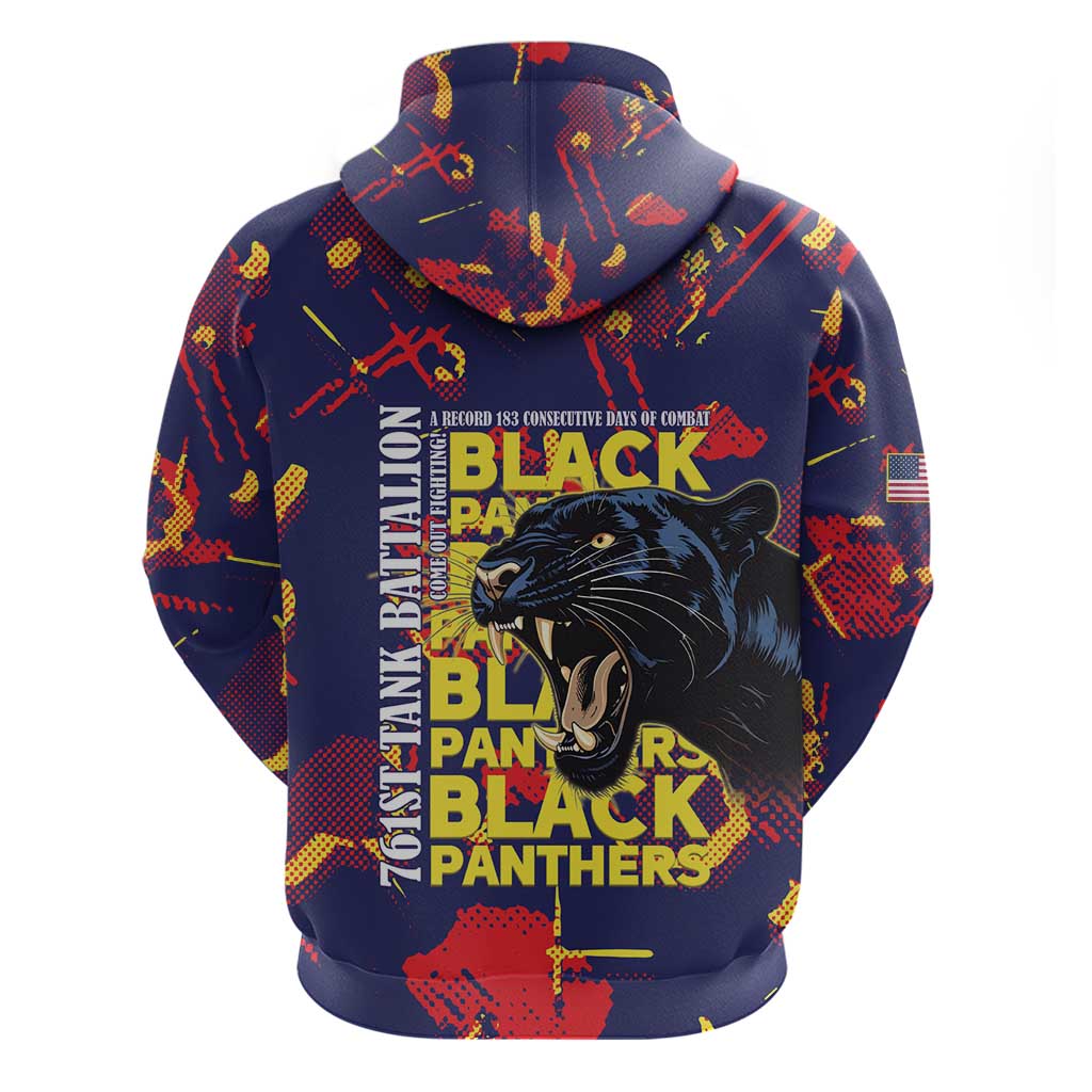761st Tank Battalion Black Panthers Zip Hoodie Legendary African American WWII - African Pride