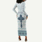 Eritrea Long Sleeve Bodycon Dress African Pattern - Habesha Style LT15