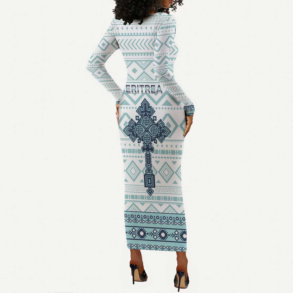 Eritrea Long Sleeve Bodycon Dress African Pattern - Habesha Style LT15