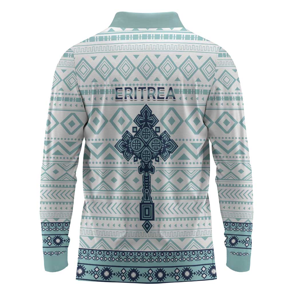 Eritrea Long Sleeve Polo Shirt African Pattern - Habesha Style