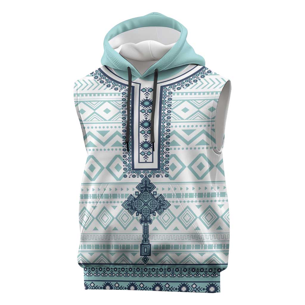 Eritrea Sleeveless Hoodie African Pattern - Habesha Style - African Pride