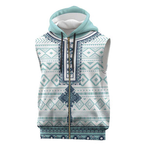 Eritrea Sleeveless Zip Hoodie African Pattern - Habesha Style - African Pride