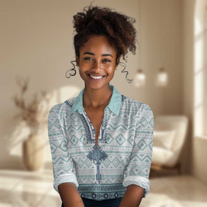 Eritrea Women Casual Shirt African Pattern - Habesha Style LT15
