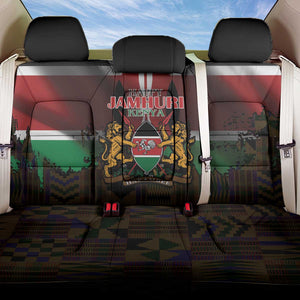 Kenya Jamhuri Day Back Car Seat Cover Coat Of Arms With Kente Pattern - African Pride
