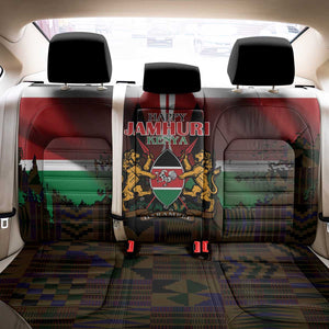 Kenya Jamhuri Day Back Car Seat Cover Coat Of Arms With Kente Pattern - African Pride