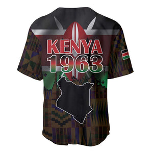Kenya Jamhuri Day Baseball Jersey Coat Of Arms With Kente Pattern - African Pride