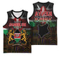 Kenya Jamhuri Day Basketball Jersey Coat Of Arms With Kente Pattern - African Pride