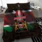 Kenya Jamhuri Day Bedding Set Coat Of Arms With Kente Pattern - African Pride