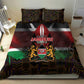Kenya Jamhuri Day Bedding Set Coat Of Arms With Kente Pattern - African Pride