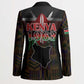 Happy Kenya Independence Day Blazer Coat Of Arms With Kente Pattern