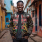 Kenya Jamhuri Day Bomber Jacket Coat Of Arms With Kente Pattern - African Pride