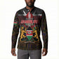 Happy Kenya Independence Day Button Sweatshirt Coat Of Arms With Kente Pattern